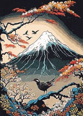 Vintage Mountain Japan 