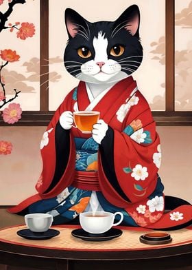 Cat Kimono Japan