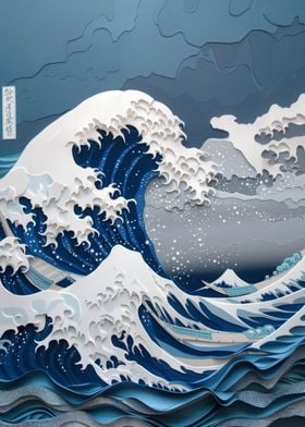 Great wave Paper Craft