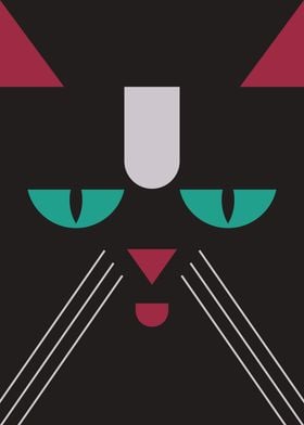 Geometric portrait of cat