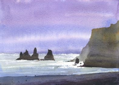 Vik Iceland watercolor art