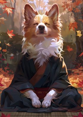 Zen Meditating Corgi Dog