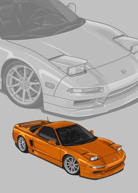1993 Acura NSX orange