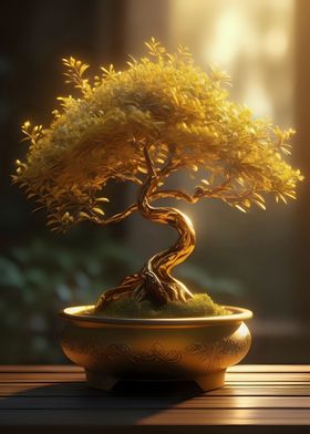 Mini Golden Bonsai