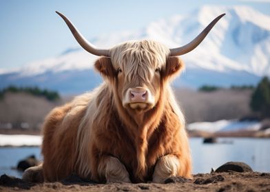 Highland cow in Japan