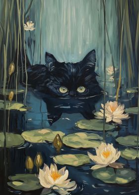 Swimming River Black Cat