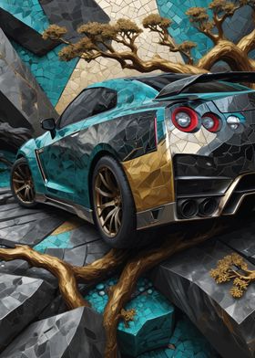 Abstract Nissan GTR 