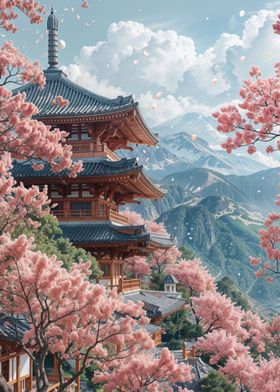  Pagoda in Spring Sakura