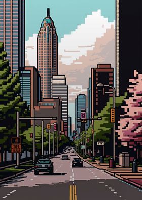 Charlotte City Pixel Art