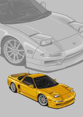 1993 Acura NSX yellow