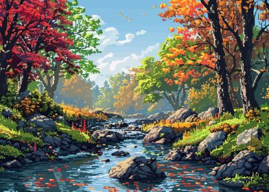 Autumn Forest Pixel Art