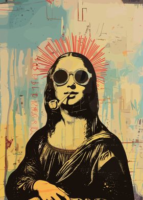 Hippy Mona Lisa Poster Art