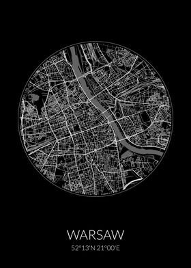 Warsaw Black Circle Map