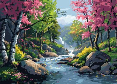 Spring Nature Pixel Art