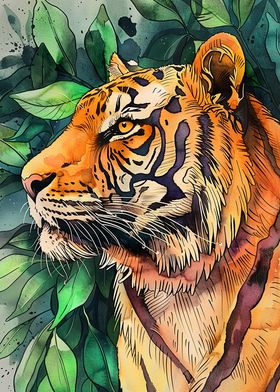 Tiger wild cat animal art