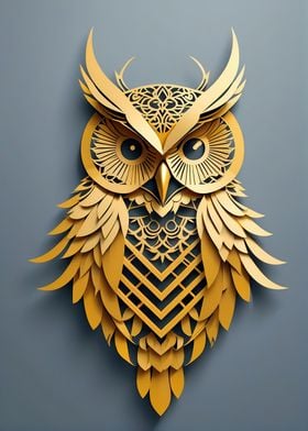 Paper Gold Owl