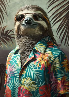 Tropical Stylish Sloth