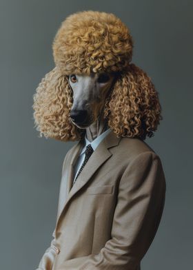 Poodle in a Stylish Suit