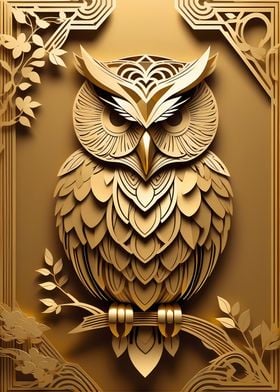 Paper Gold Owl