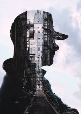 Surreal urban portrait