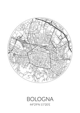 Bologna White Circle Map