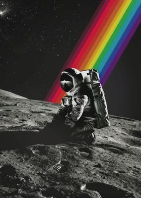 Astronaut Cosmic Rainbow