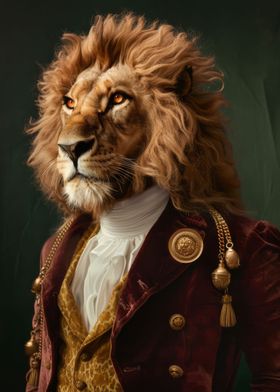 Lion in Velvet Suit