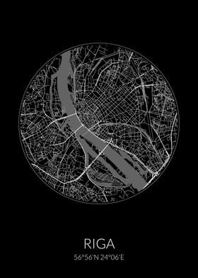 Riga Black Circle Map