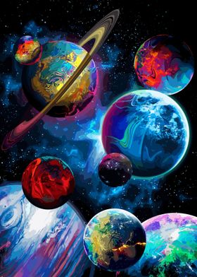 Solar System  Colorful