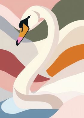 Swan Abstract Flat