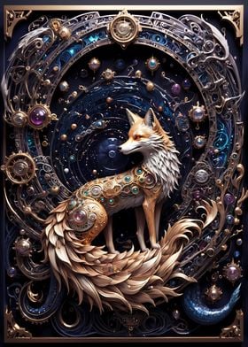 Golden Red Steampunk Fox