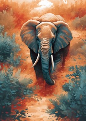 Wild elephant painting