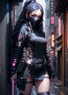 Cyberpunk Female Ninja