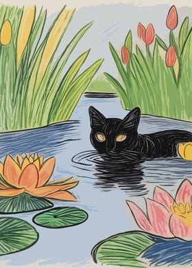 Swimming Cat