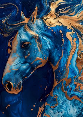 Royal blue horse
