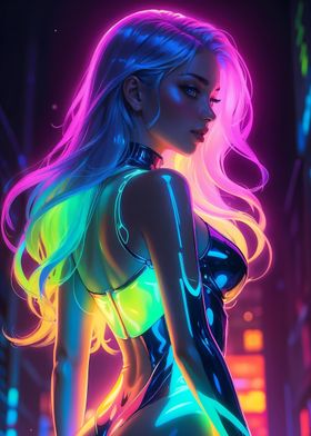 Neon Rainbow Woman