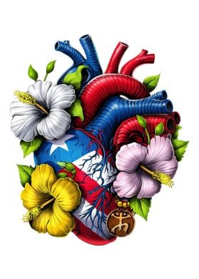 Puerto Rico Boricua Heart