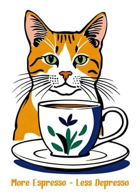 Cute Coffee Cat Poster