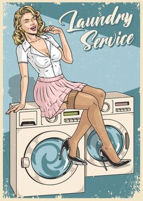 Laundry Service PinUp Girl