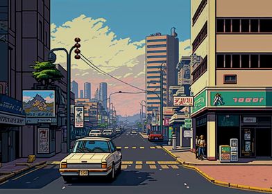 Yokohama City Pixel Art