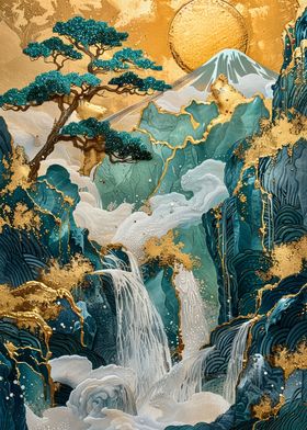 Abstract kintsugi art 