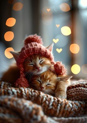 Cute Kitten in Winter Art