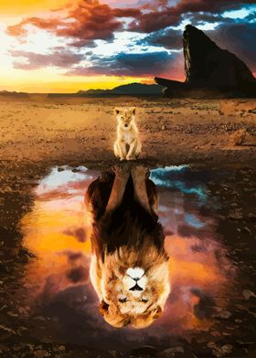 Lion Reflection Mindset