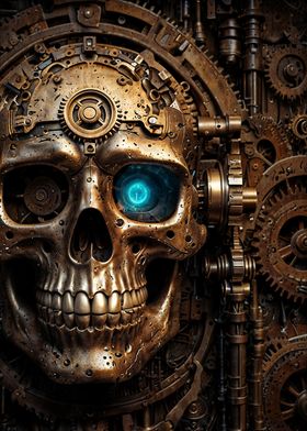 Eerie Steampunk Skull