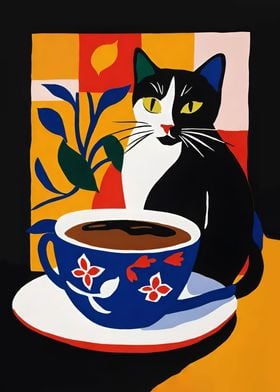 Cat and Coffee Poster