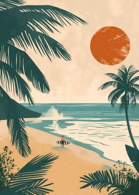 beach paint illustration