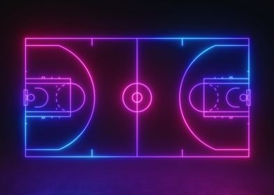 Neon Basketball Field