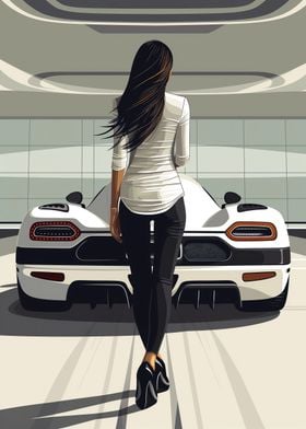 Koenigsegg Agera and girl