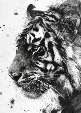 Wild Tiger Ink Painting