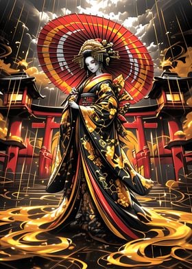 Golden Japanese Geisha